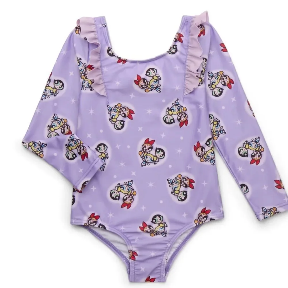 New Girls Ruffle One Piece Care Bears Swimsuit Sz 5T